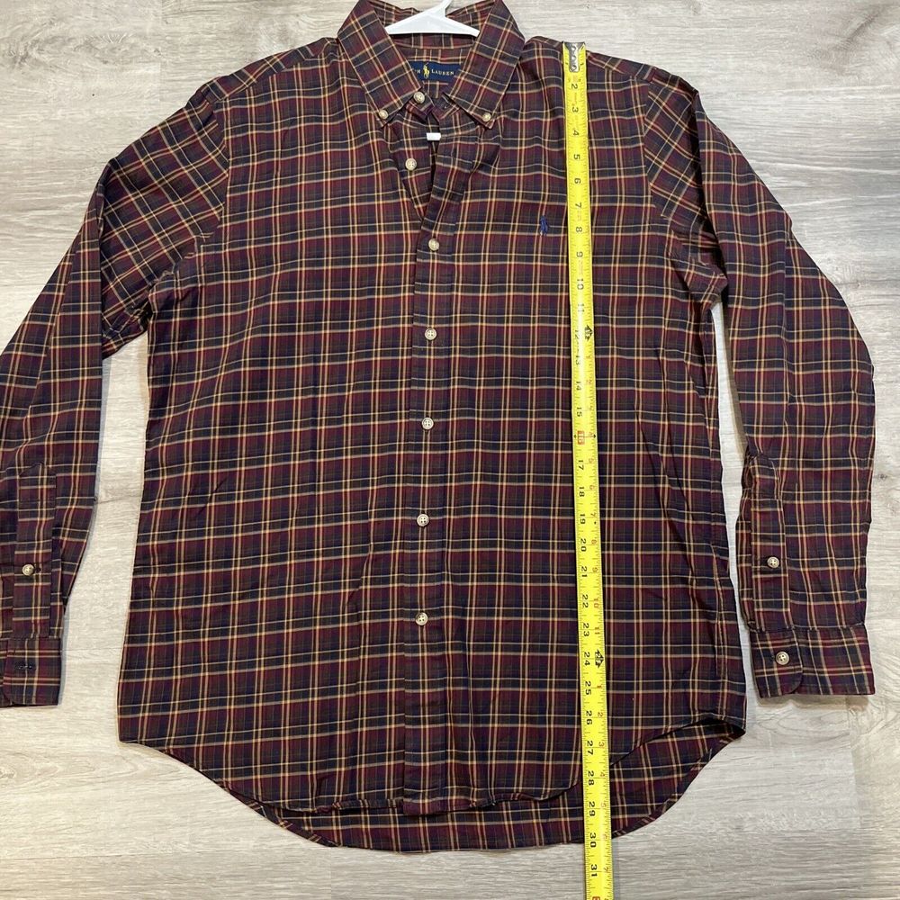 Men's RALPH LAUREN Deep Earth Tones Plaid Flannel Shirt Medium M - Picture 3 of 5